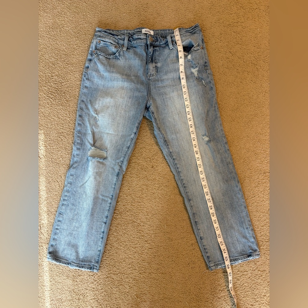 Pistola Distressed Light Wash Straight Leg Jeans Size 32 - Picture 4 of 7
